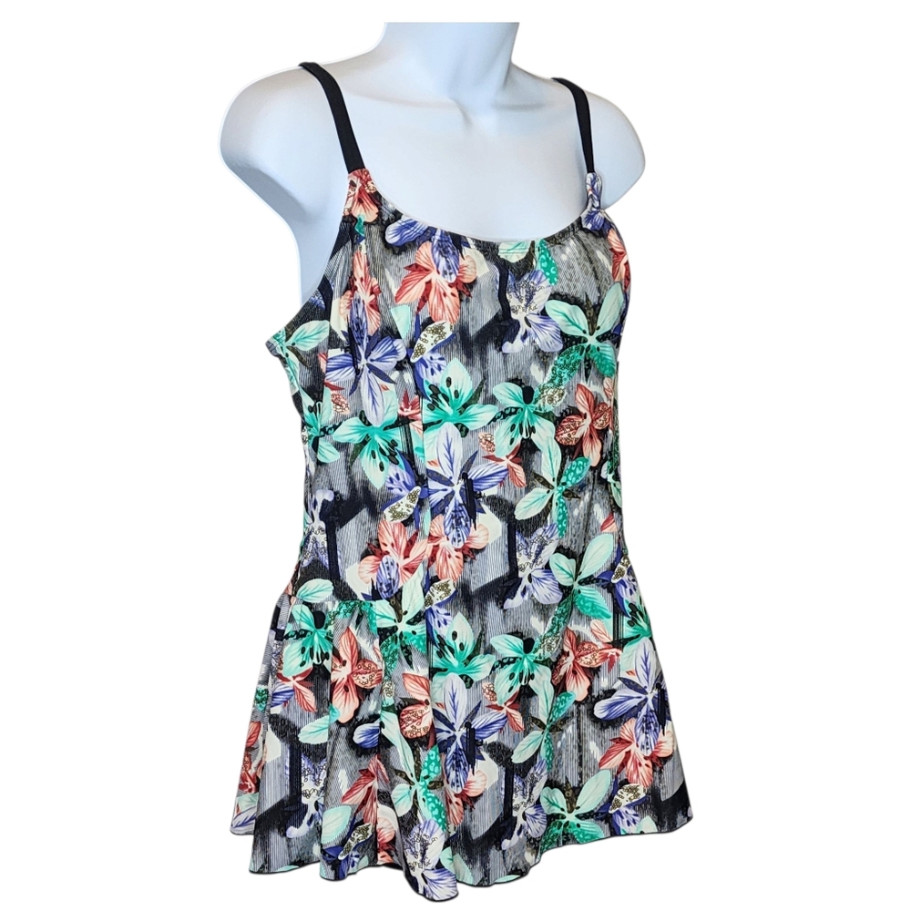 Dippin Daisy's swim suit one piece floral padded cups adjustable straps sz 18w - Picture 5 of 14